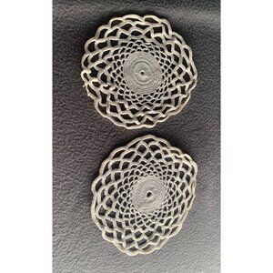Handmade White Crochet Doily Set of Two For Home Decor & Craft Projects
